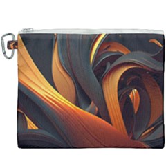 Swirls Abstract Watercolor Colorful Canvas Cosmetic Bag (xxxl)