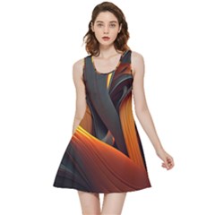 Swirls Abstract Watercolor Colorful Inside Out Reversible Sleeveless Dress