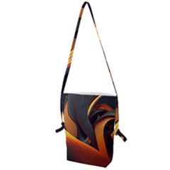 Swirls Abstract Watercolor Colorful Folding Shoulder Bag