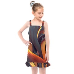 Swirls Abstract Watercolor Colorful Kids  Overall Dress