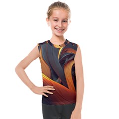 Swirls Abstract Watercolor Colorful Kids  Mesh Tank Top