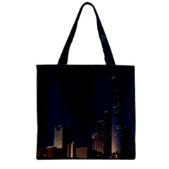 Skyline Brisbane Sunset Downtown Zipper Grocery Tote Bag by Ravend