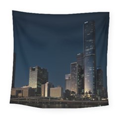 Skyline Brisbane Sunset Downtown Square Tapestry (large)