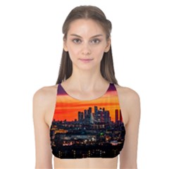 Downtown Skyline Sunset Buildings Tank Bikini Top