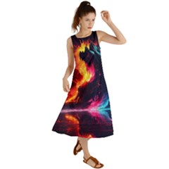 Mountain Color Colorful Love Art Summer Maxi Dress