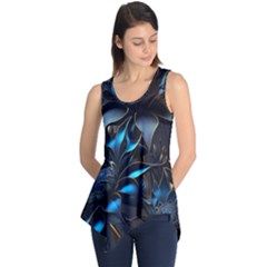 Flower Metal Flowers Sculpture Sleeveless Tunic