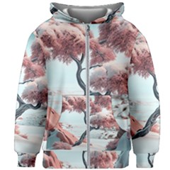 Color Snow Mountain Pretty Kids  Zipper Hoodie Without Drawstring