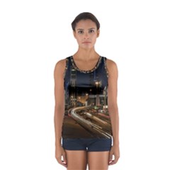 Skyscrapers Buildings Skyline Sport Tank Top  by Ravend