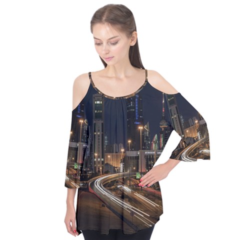 Skyscrapers Buildings Skyline Flutter Tees by Ravend