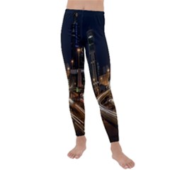 Skyscrapers Buildings Skyline Kids  Lightweight Velour Leggings