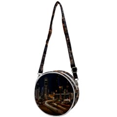 Skyscrapers Buildings Skyline Crossbody Circle Bag by Ravend