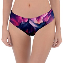 Ai Generated Mountain Ocean Lava Reversible Classic Bikini Bottoms by Ravend