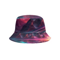 Ai Generated Mountain Ocean Lava Inside Out Bucket Hat (kids)