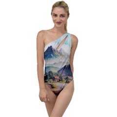 Countryside Trees Grass Mountain To One Side Swimsuit