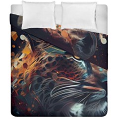 Leopard Feline Artwork Art Fantasy Duvet Cover Double Side (california King Size) by Ravend