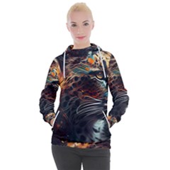 Leopard Feline Artwork Art Fantasy Women s Hooded Pullover