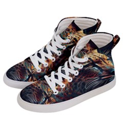 Leopard Feline Artwork Art Fantasy Women s Hi-top Skate Sneakers