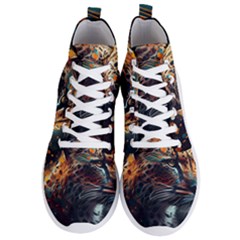 Leopard Feline Artwork Art Fantasy Men s Lightweight High Top Sneakers