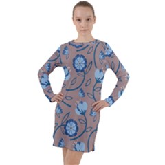 Flower Long Sleeve Hoodie Dress by zappwaits