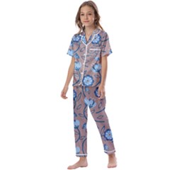 Flower Kids  Satin Short Sleeve Pajamas Set by zappwaits