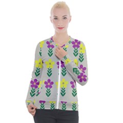 Pattern Flowers Art Creativity Casual Zip Up Jacket by Uceng