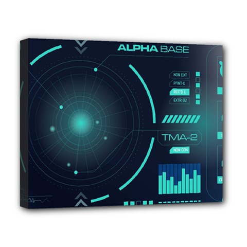 Sci Fi Computer Screen Deluxe Canvas 20  X 16  (stretched) by Uceng