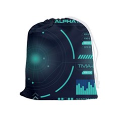 Sci Fi Computer Screen Drawstring Pouch (xl) by Uceng