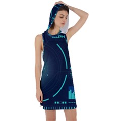 Sci Fi Computer Screen Racer Back Hoodie Dress by Uceng