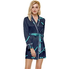 Sci Fi Computer Screen Long Sleeve Satin Robe by Uceng