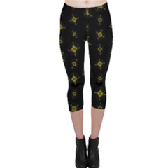 Symbols Gold Background Metallic Capri Leggings  by Uceng