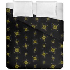 Symbols Gold Background Metallic Duvet Cover Double Side (california King Size) by Uceng