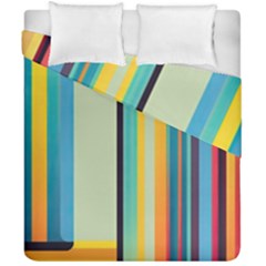 Colorful Rainbow Striped Pattern Duvet Cover Double Side (california King Size) by Uceng