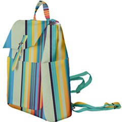 Colorful Rainbow Striped Pattern Buckle Everyday Backpack by Uceng