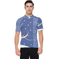 Bird Winter Bullfinch Patterns Art Men s Short Sleeve Rash Guard by Uceng