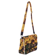 Orange Mushrooms In Patagonia Forest, Ushuaia, Argentina Shoulder Bag With Back Zipper by dflcprintsclothing