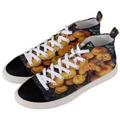 Orange Mushrooms In Patagonia Forest, Ushuaia, Argentina Men s Mid-top Canvas Sneakers by dflcprintsclothing