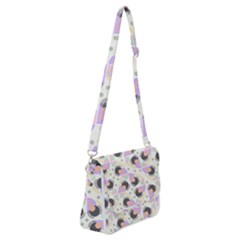 Pattern Pastel Drawing Art Shoulder Bag with Back Zipper