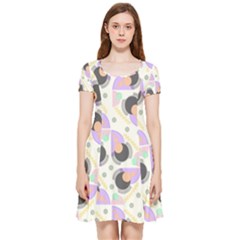 Pattern Pastel Drawing Art Inside Out Cap Sleeve Dress