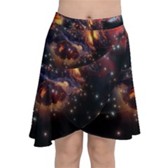 Nebula Galaxy Stars Astronomy Chiffon Wrap Front Skirt by Uceng