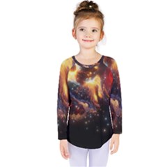 Nebula Galaxy Stars Astronomy Kids  Long Sleeve Tee