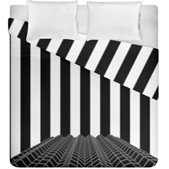 Illustration Stripes Geometric Pattern Duvet Cover Double Side (king Size) by Uceng