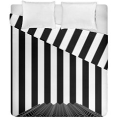 Illustration Stripes Geometric Pattern Duvet Cover Double Side (california King Size) by Uceng