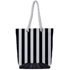 Illustration Stripes Geometric Pattern Full Print Rope Handle Tote (small) by Uceng