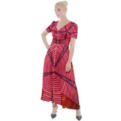 Art Pattern Design Wallpaper Button Up Short Sleeve Maxi Dress by Uceng