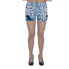 Flower Flora Decoration Pattern Skinny Shorts