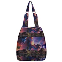Lake Galaxy Stars Science Fiction Center Zip Backpack by Uceng