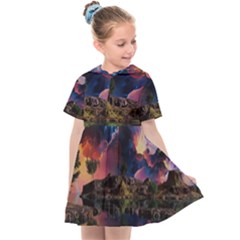 Lake Galaxy Stars Science Fiction Kids  Sailor Dress by Uceng