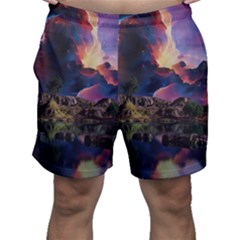 Lake Galaxy Stars Science Fiction Men s Shorts