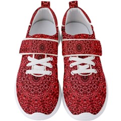 Red Wallpaper Mandala Pattern Art Men s Velcro Strap Shoes by Uceng