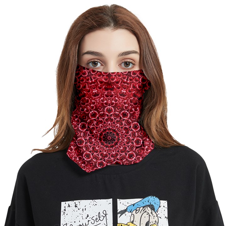 Red Wallpaper Mandala Pattern Art Face Covering Bandana (Two Sides)